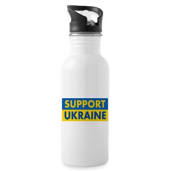 Support ukraine - Trinkflasche mit integriertem Trinkhalm - Weiß - Rechts