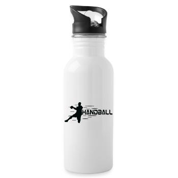 Handball motif for handball sports - Water bottle with straw - white - Right
