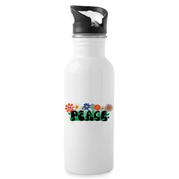 FRIEDE - Trinkflasche mit integriertem Trinkhalm - Weiß - Rechts