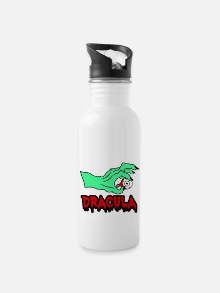Dracula - Trinkflasche mit integriertem Trinkhalm - Weiß