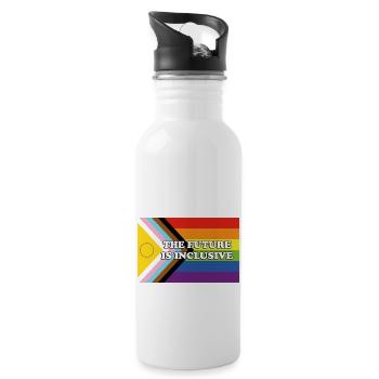 THE FUTURE IS INCLUSIVE - Water bottle with straw - white - Right