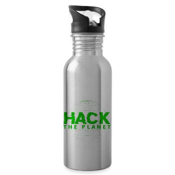 Hack the planet - Pour l’informatique et les pirates informatiques - Gourde avec paille intégrée - argent clair - Droite