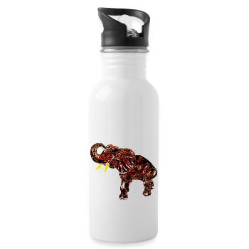 Edelfant Elefant - Trinkflasche mit integriertem Trinkhalm - Weiß - Rechts