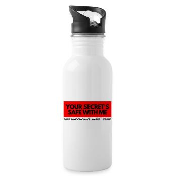 YOUR SECRET SAFE WITH ME - Water bottle with straw - white - Right