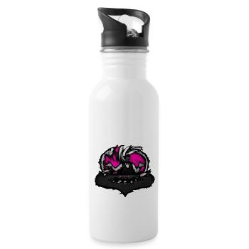Blackjack.pink - Trinkflasche mit integriertem Trinkhalm - Weiß - Rechts