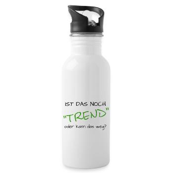 lustiger Spruch Trendsport , kann das weg? - Trinkflasche mit integriertem Trinkhalm - Weiß - Rechts