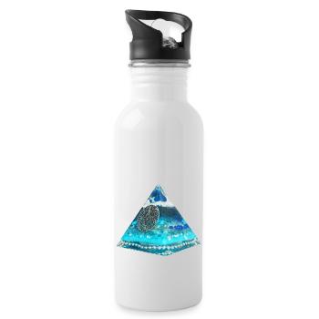 Plejaden Pyramide - Trinkflasche mit integriertem Trinkhalm - Weiß - Rechts