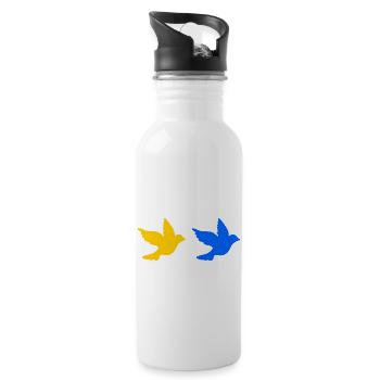 Ukraine - Water bottle with straw - white - Right