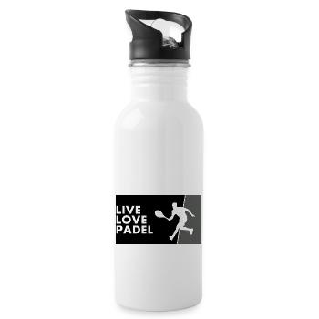 Padel - Gift for padel player - Water bottle with straw - white - Right