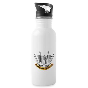 Fight Like a Spartan 3 Helmets - Water bottle with straw - white - Right