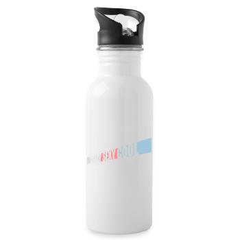 crazy sexy cool design - Water bottle with straw - white - Right