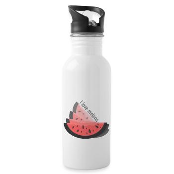 I love melons - Water bottle with straw - white - Right