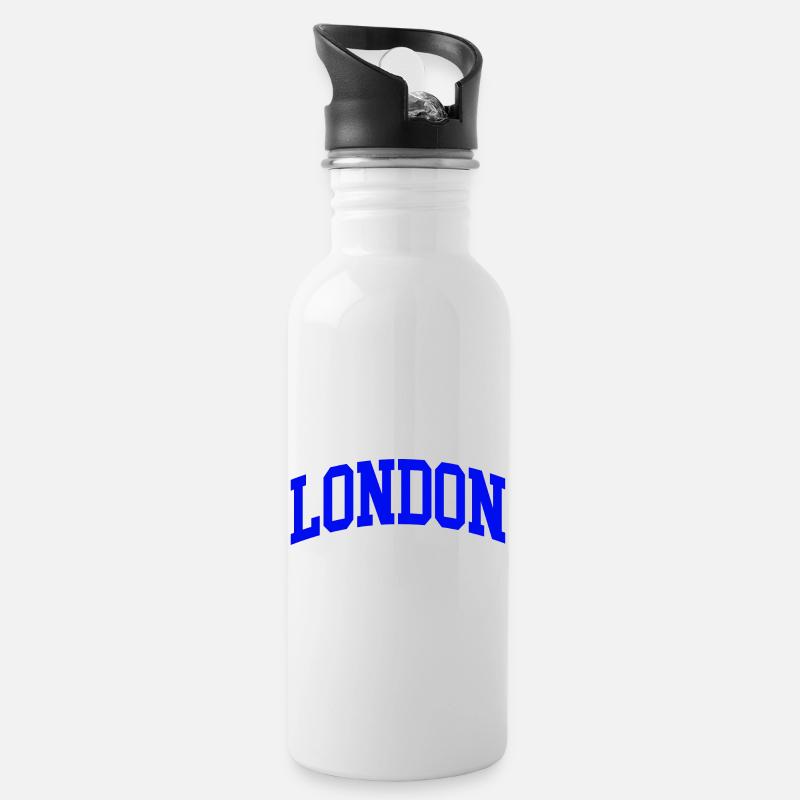 London - Water bottle with straw - white