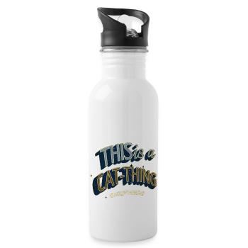 birthday present idea mammal pet lover black - Trinkflasche mit integriertem Trinkhalm - Weiß - Rechts