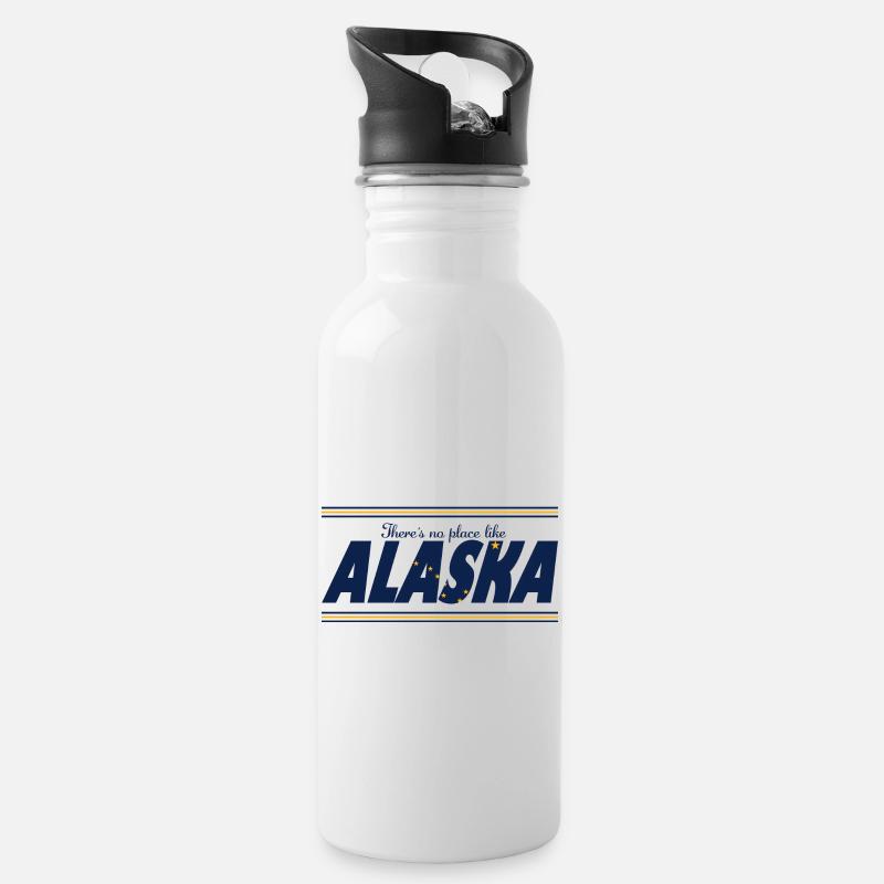 Kein Ort Alaska - Trinkflasche mit integriertem Trinkhalm - Weiß