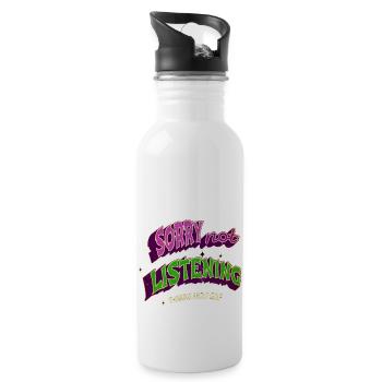 Happy Golf Course Golf Ball Golfgirl Statement - Water bottle with straw - white - Right