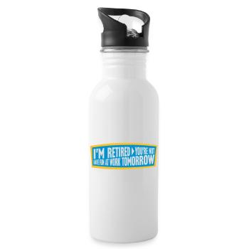 have fun at work - Trinkflasche mit integriertem Trinkhalm - Weiß - Rechts