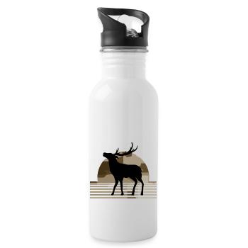 Cerf - Gourde avec paille intégrée - blanc - Droite
