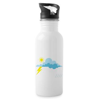 Weather Nerd Meteorology Meteorologist - Water bottle with straw - white - Right