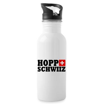 Hopp schwiiz - Gourde avec paille intégrée - blanc - Droite