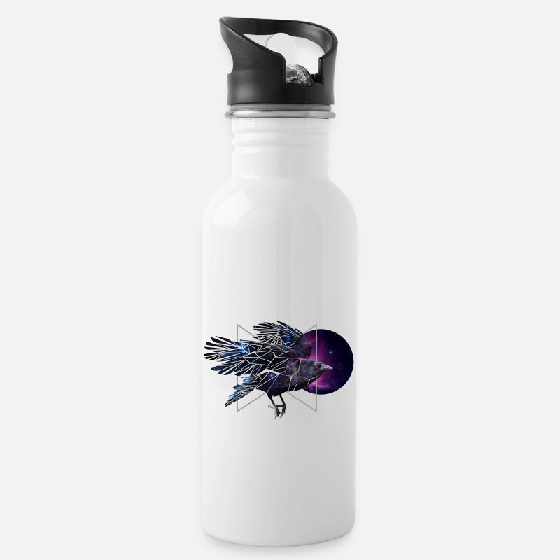 Space Raven - Trinkflasche mit integriertem Trinkhalm - Weiß
