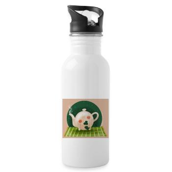 Teapot - Water bottle with straw - white - Right