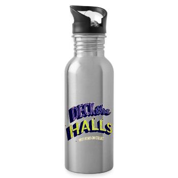 dog owner joke christmas present pet - Trinkflasche mit integriertem Trinkhalm - Lightsilver - Rechts