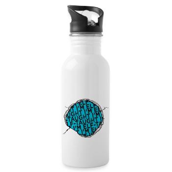 santa birthday present bubaprints dino bike moon - Trinkflasche mit integriertem Trinkhalm - Weiß - Rechts
