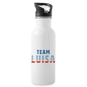 Team Luisa | Warming Stripes - Trinkflasche mit integriertem Trinkhalm - Weiß - Rechts
