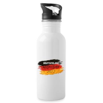 DEUTSCHLAND - Trinkflasche mit integriertem Trinkhalm - Weiß - Rechts