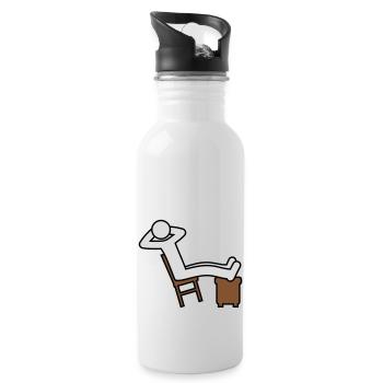 Man rests - Water bottle with straw - white - Right