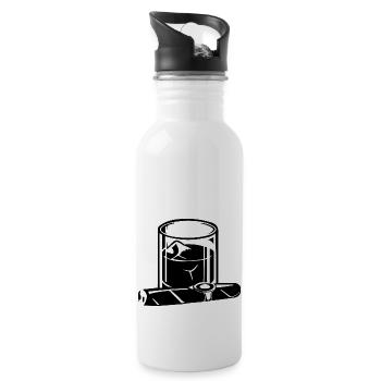 Zigarre - Trinkflasche mit integriertem Trinkhalm - Weiß - Rechts