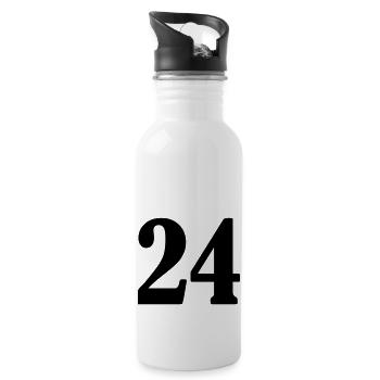 24 - Trinkflasche mit integriertem Trinkhalm - Weiß - Rechts