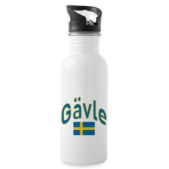 Gävle schweden flagge - Trinkflasche mit integriertem Trinkhalm - Weiß - Rechts