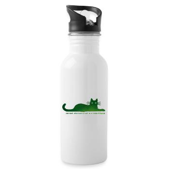 Anyone who has a cat is a good person - Water bottle with straw - white - Right