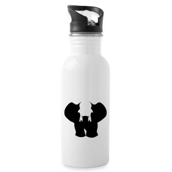 Little Elephant Cartoon Cute Vector 2 - Water bottle with straw - white - Right