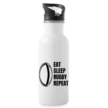Rugby Coach Rugby Team Rugby Player Gift - Water bottle with straw - white - Right