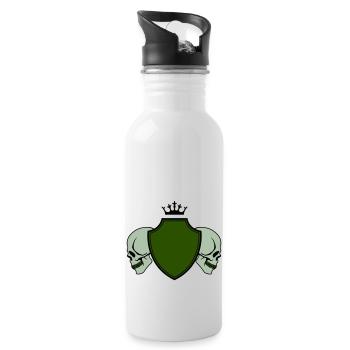 skull wappen - Trinkflasche mit integriertem Trinkhalm - Weiß - Rechts
