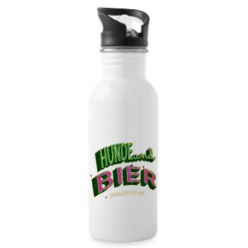 hopfen lieben hundeliebhaber saufen statement - Trinkflasche mit integriertem Trinkhalm - Weiß - Rechts