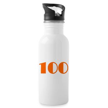 100. 100 ANS. 100e ANNIVERSAIRE. ANNIVERSAIRE - Gourde avec paille intégrée - blanc - Droite