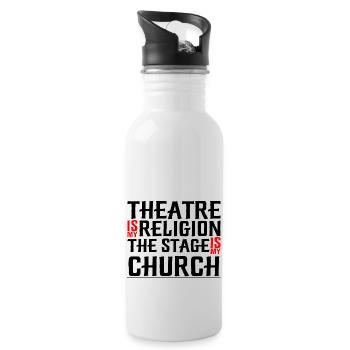 Le théâtre est ma religion, la scène est mon église 4 - Gourde avec paille intégrée - blanc - Droite