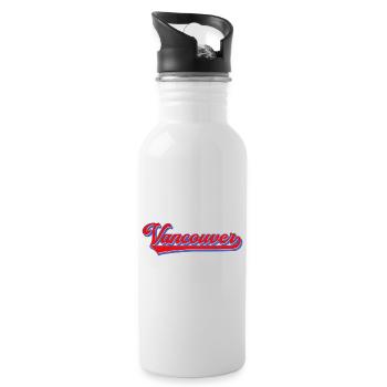 Vancouver Lettering Retro Style - Water bottle with straw - white - Right