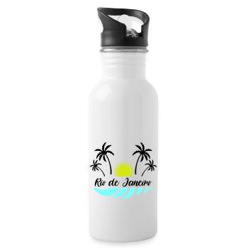 rio de janeiro - Trinkflasche mit integriertem Trinkhalm - Weiß - Rechts