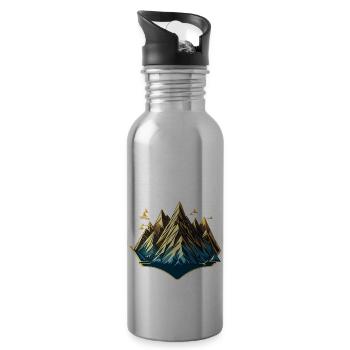 Collines de tranquillité - Gourde avec paille intégrée - argent clair - Droite