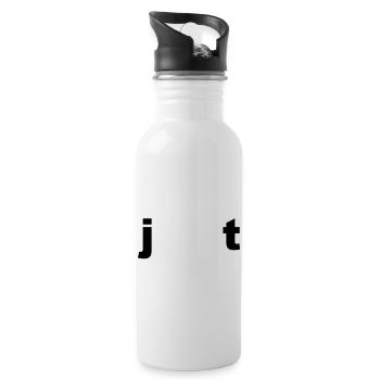 Design cool « Just Us » pour lui et elle - Gourde avec paille intégrée - blanc - Droite