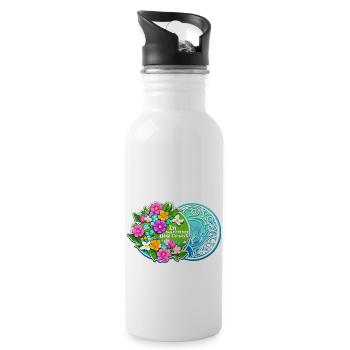 Im Sommer vertrauen wir - Trinkflasche mit integriertem Trinkhalm - Weiß - Rechts