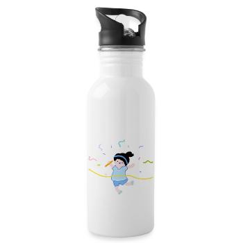 Laufrennen - Trinkflasche mit integriertem Trinkhalm - Weiß - Rechts