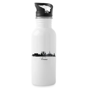 Austria travel europe eu vienna alps tirol aus - Water bottle with straw - white - Right