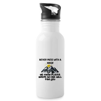 never mess with a hiker - Water bottle with straw - white - Right