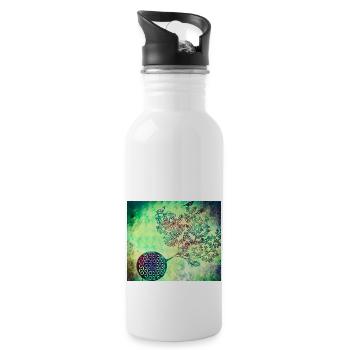 Arbre de vie persan n ° 4 - Gourde avec paille intégrée - blanc - Droite